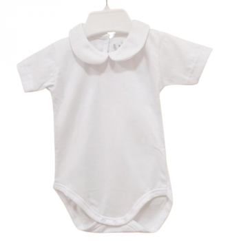 Body blanco de manga corta con cuello bebé